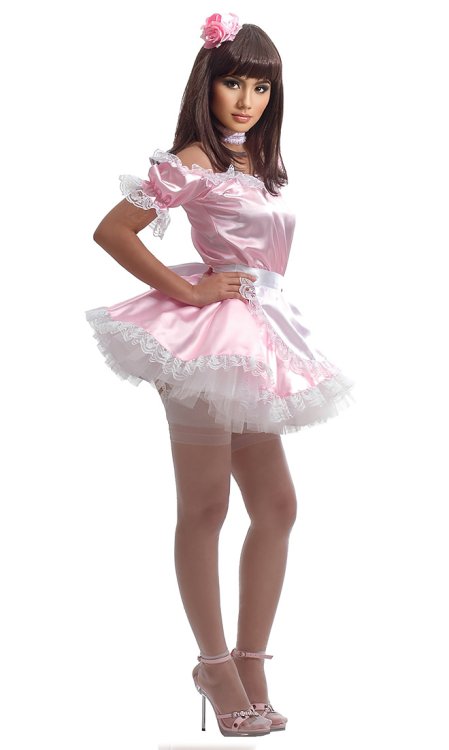 Pink Satin French Maid