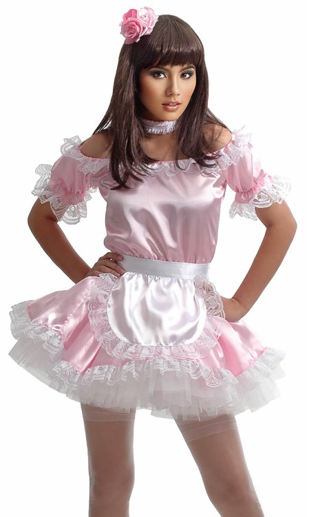 Pink Satin French Maid