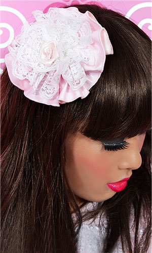 Primrose PVC and Lace Hair Flower